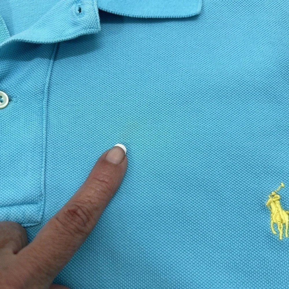 Polo Ralph Lauren Polo Shirt Men's 3XB Big Solid Blue Short Sleeve Cotton Logo